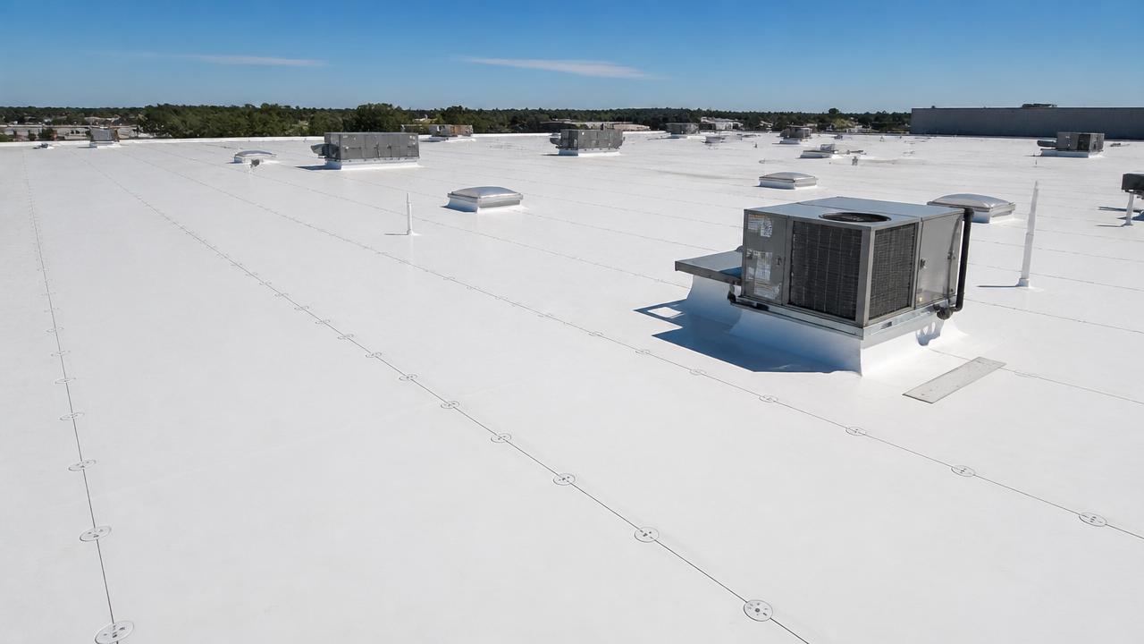 Flat Roofing Systems. Conklin commercial roofing system for energy-efficient buildings